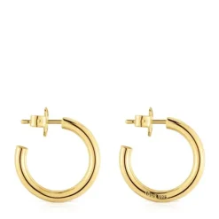 Short 20 mm Hoop earrings with 18kt gold plating over silver TOUS Basics