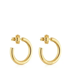 Short 20 mm Hoop earrings with 18kt gold plating over silver TOUS Basics