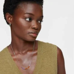 Short cord Necklace with gold heart and chalcedony motif TOUS Balloon