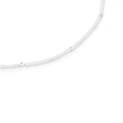 Short cultured pearl Necklace with motifs in silver Bold Motif