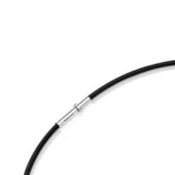 Short gold and black IP steel Necklace with teardrop motif Mesh Tube