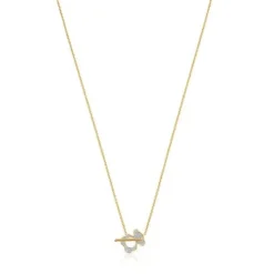 Short gold and diamond bear Necklace I-Bear