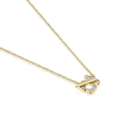 Short gold and diamond bear Necklace I-Bear