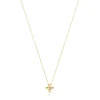 Short gold and diamond cross Necklace Basics