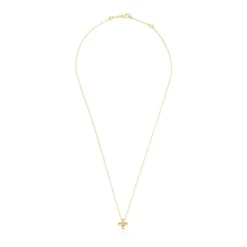 Short gold and diamond cross Necklace Basics