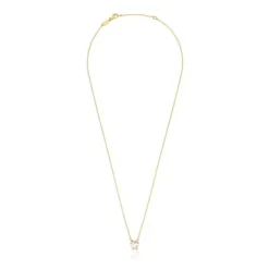 Short gold and rock crystal quartz Necklace Color Pills