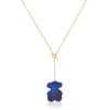 Short gold bear Necklace with lapis lazuli TOUS 1950