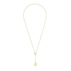 Short gold bear Necklace with onyx TOUS 1950