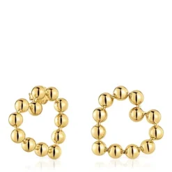 Short heart Earrings with 18kt gold plating over silver Sugar Party