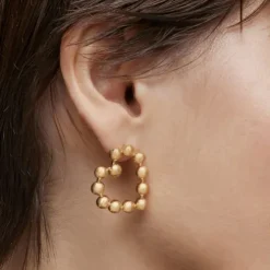 Short heart Earrings with 18kt gold plating over silver Sugar Party