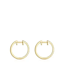 Short hoop Earrings in gold with 12.5 mm diamonds Les Classiques