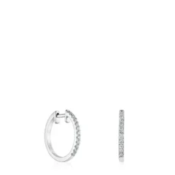 Short hoop Earrings in white gold with 12.5 mm diamonds Les Classiques