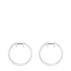 Short hoop Earrings in white gold with 14.5 mm diamonds Les Classiques