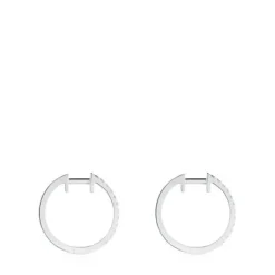 Short hoop Earrings in white gold with 12.5 mm diamonds Les Classiques
