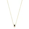 Short 18kt gold plating over silver with onyx bear motif Necklace Color Bear