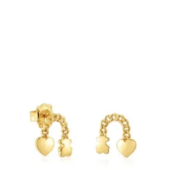 Short 18kt gold plating over silver Earrings with motifs Bold Motif