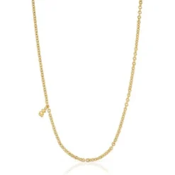 Short Necklace with 18kt gold plating over silver and round rings Bold Bear