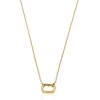 Short Necklace with 18kt gold plating over silver with ring Hold Oval