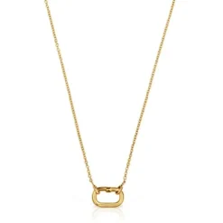 Short Necklace with 18kt gold plating over silver with ring Hold Oval