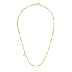 Short Necklace with 18kt gold plating over silver and round rings Bold Bear