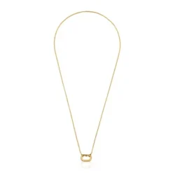Short Necklace with 18kt gold plating over silver with ring Hold Oval