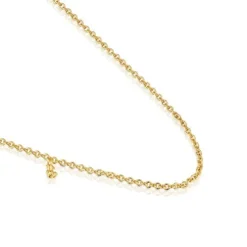 Short Necklace with 18kt gold plating over silver and round rings Bold Bear