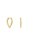 Short, pointed Hoop earrings in 18 kt gold plating over silver TOUS Basics