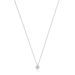Short rosette Necklace in white gold with 0.15 ct diamonds Les Classiques