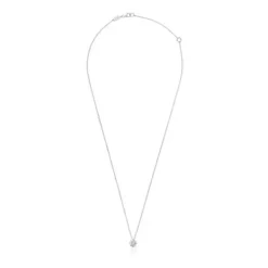 Short rosette Necklace in white gold with 0.15 ct diamonds Les Classiques