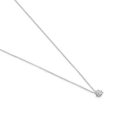 Short rosette Necklace in white gold with 0.10 ct diamond Les Classiques