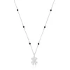 Short silver and onyx Necklace with bear charm TOUS Grain