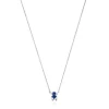 Short silver bear motif Necklace with laboratory-grown lilac-colored sapphire Color Bear LGG