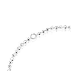 Short silver bear motif Necklace with lilac lab-grown sapphires Color Bear LGG