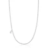 Short silver Necklace with thick round rings Bold Bear