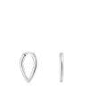 Short silver pointed Hoop earrings Basics