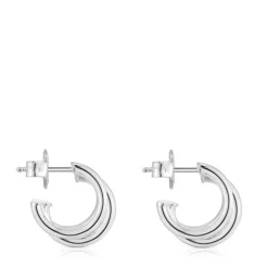 Short silver triple-hoop Earrings Basics