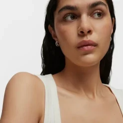 Short silver triple-hoop Earrings Basics