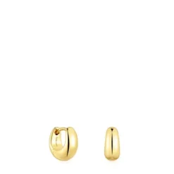 Short, thick Hoop earrings with 18kt gold plating over silver TOUS Basics
