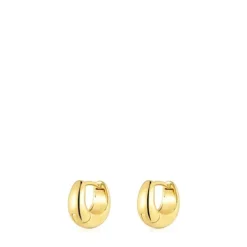 Short, thick Hoop earrings with 18kt gold plating over silver TOUS Basics