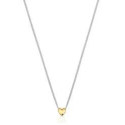 Short two-tone heart Necklace My Other Half