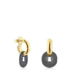 Short two-tone Oursin Earrings