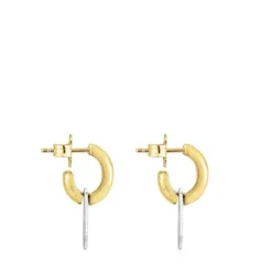 Short two-tone Oursin Earrings