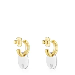 Short two-tone Oursin Earrings