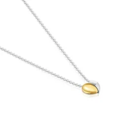 Short two-tone small heart Double necklace My Other Half