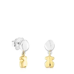 Short two-tone TOUS Joy Bits Earrings with bear
