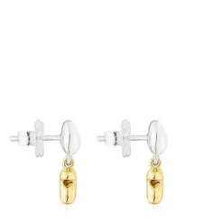 Short two-tone TOUS Joy Bits Earrings with bear