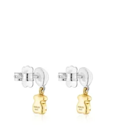 Short two-tone TOUS Joy Bits Earrings with bear