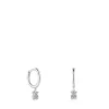 Short white-gold bear Hoop earrings with diamonds TOUS Grain