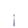 Short white-gold bear Single earring with diamonds and amethyst TOUS Grain