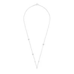 Short white-gold Necklace with diamonds, cultured pearls and motifs TOUS Grain